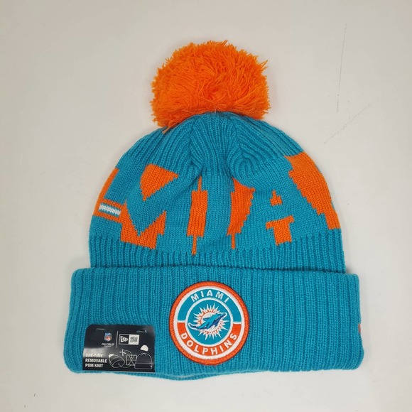 NEW 2020 NFL NEW ERA ON FIELD SIDELINE BEANIE - Miami Dolphins - Picture 1 of 5